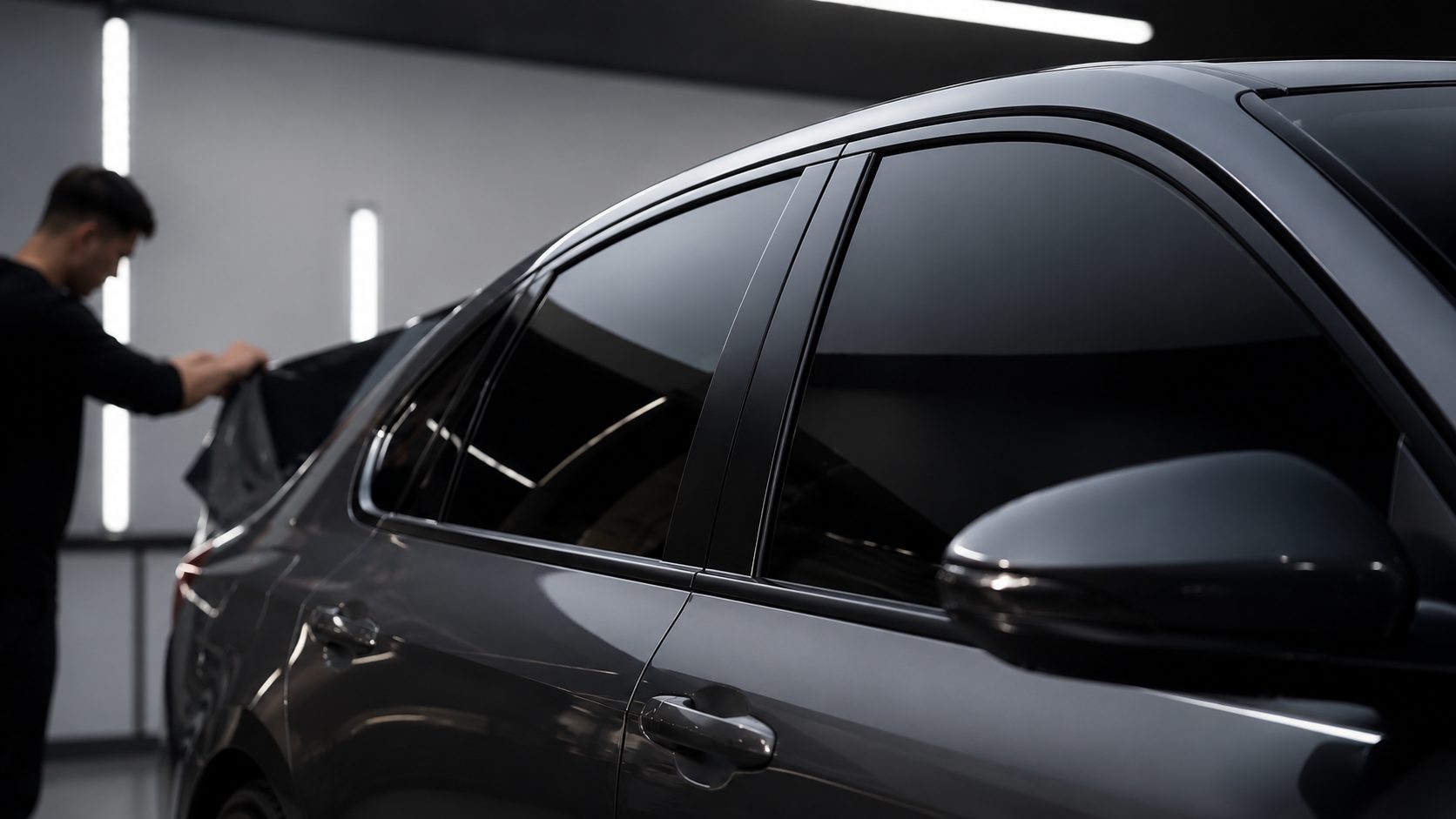 Side profile tinted sedan