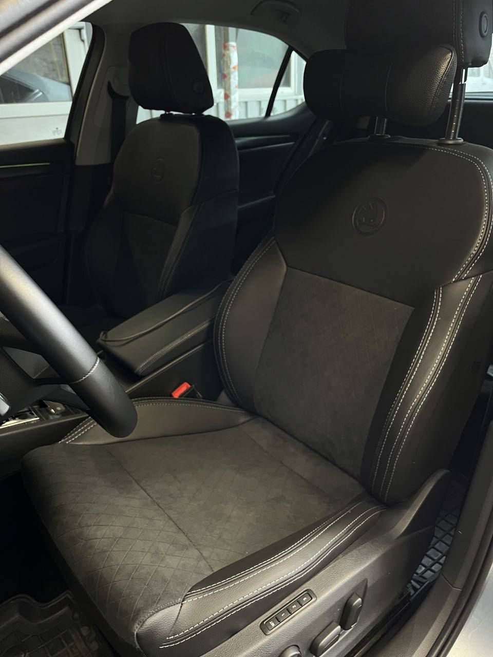 Toyota — alcantara honeycomb green stitch